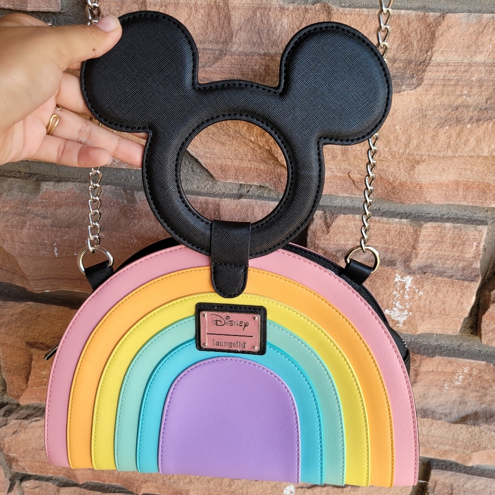 NWOT Disney loungefly Mickey mouse rainbow bag